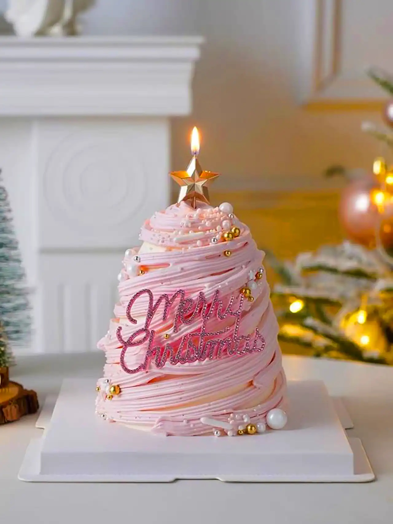 کیک تولد دخترانه صورتی