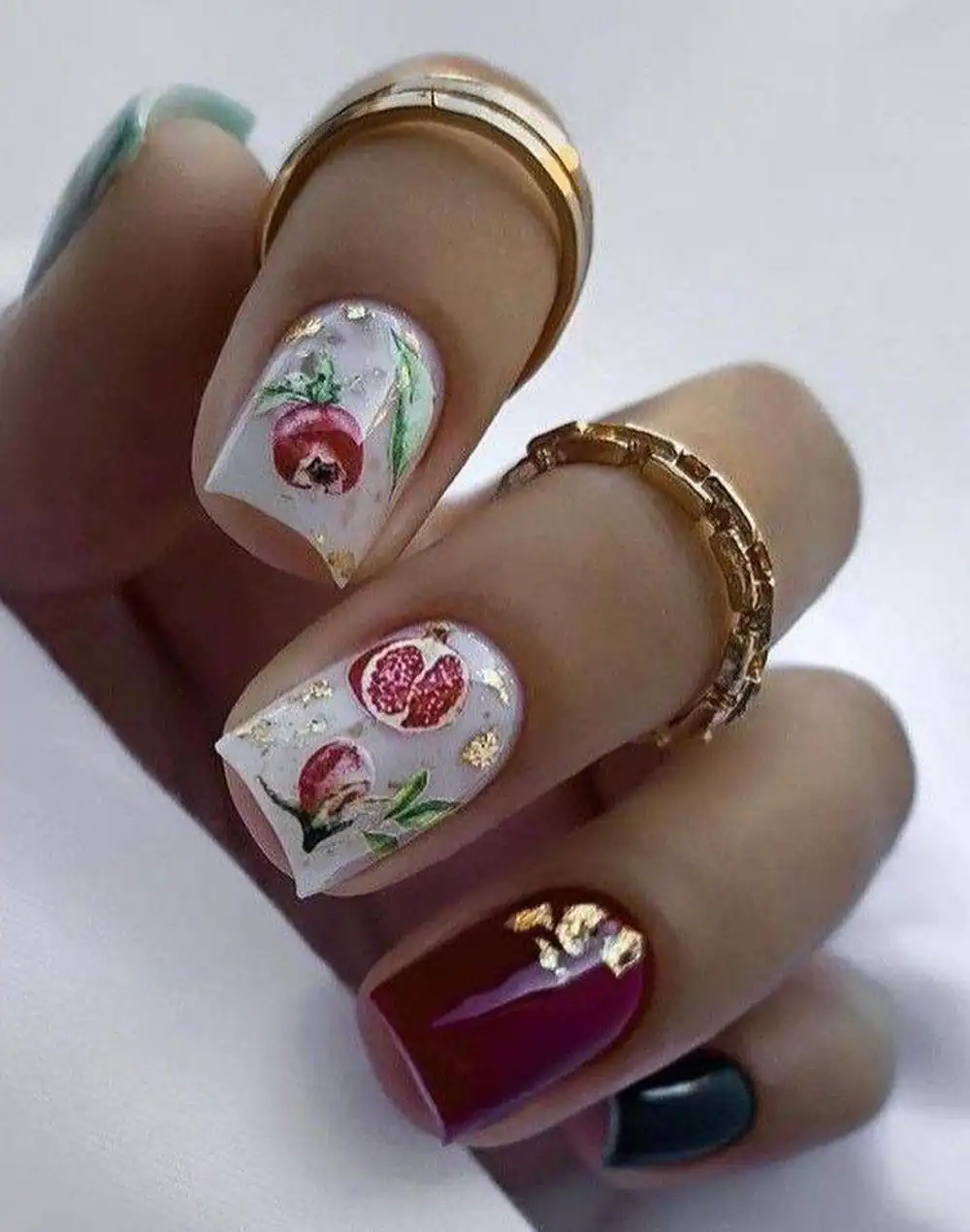 طرح ناخن با تم یلدا