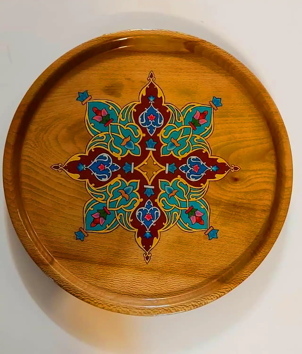 سینی چوبی با طرح اسلیمی 