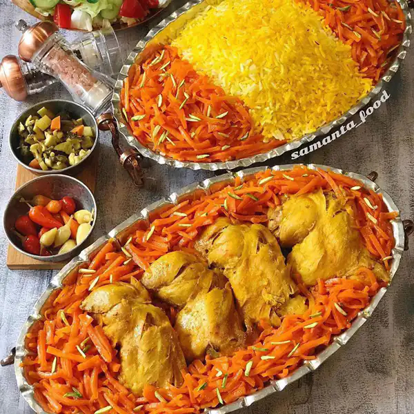 تزیین روی هویج پلو