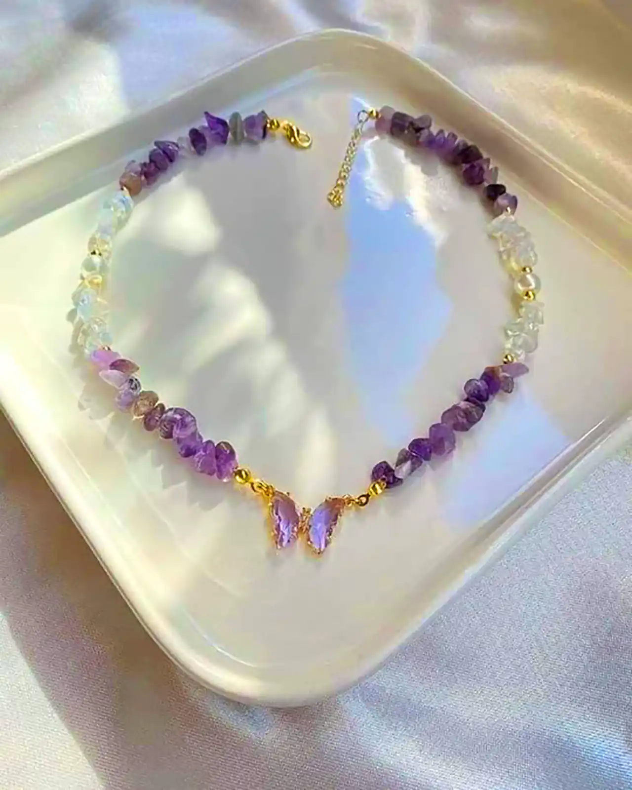 اکسسوری دخترانه با سنگ آمیتیست