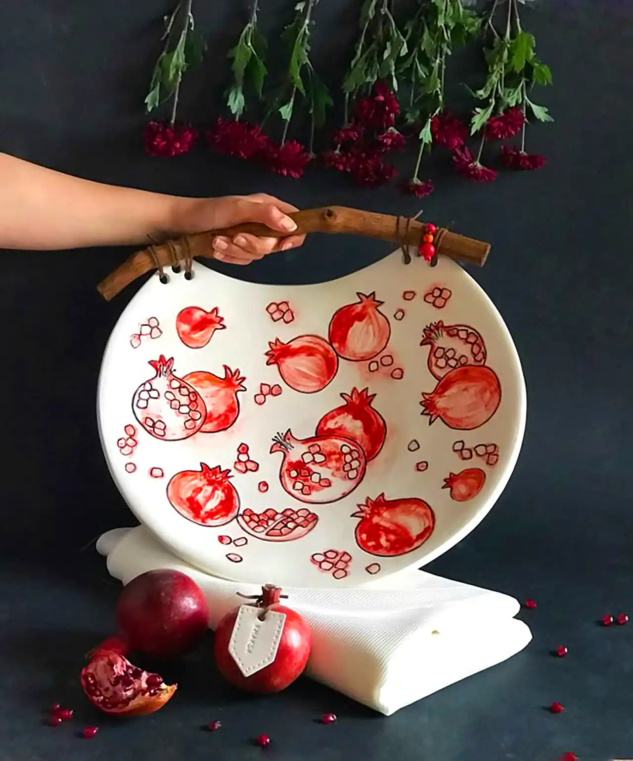 ظروف با نقاشی انار