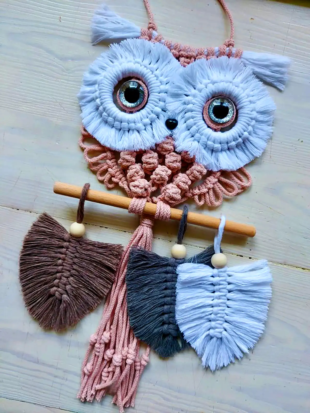 آویز جغد مکرومه