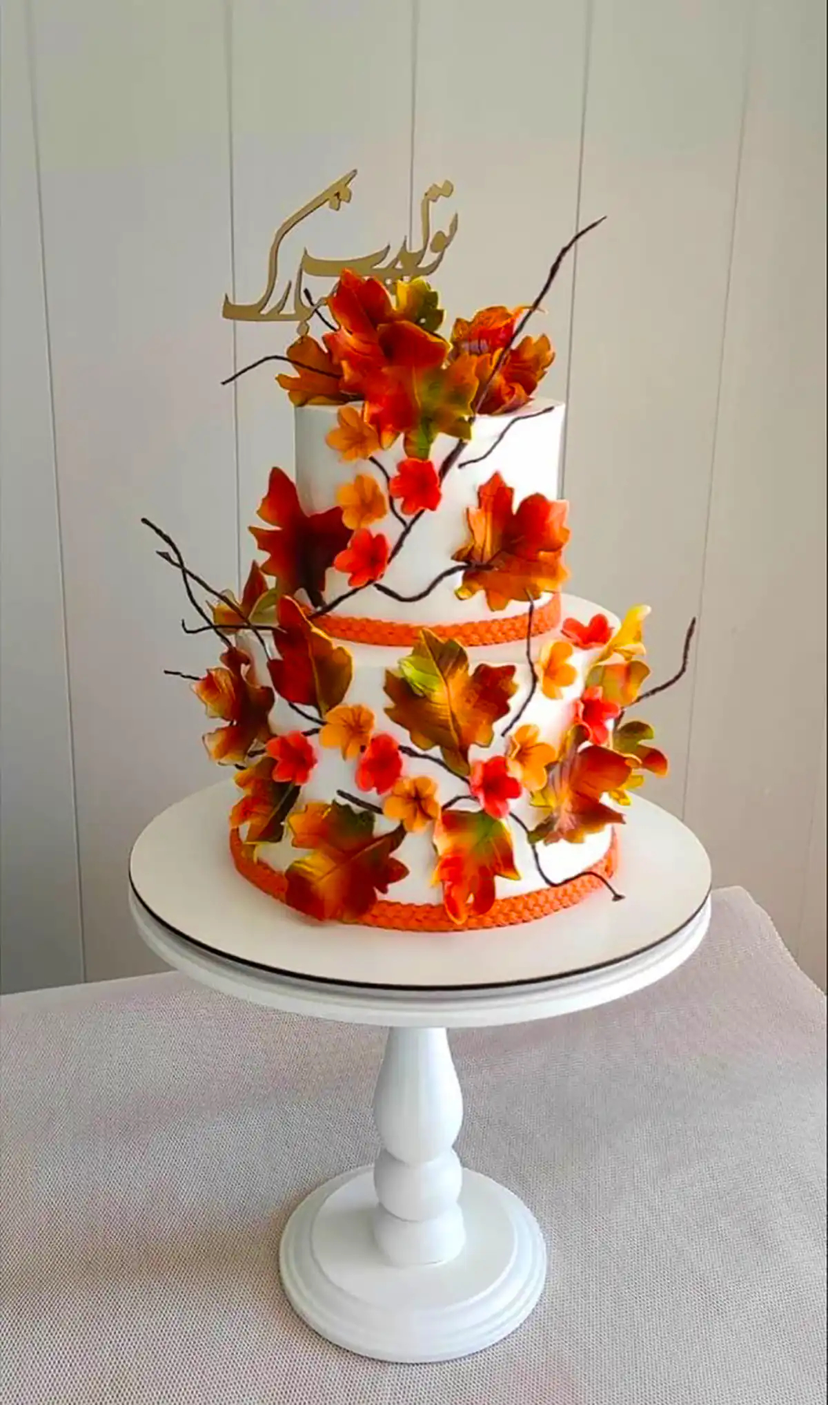 کیک دورنگ با پرتقال خشک