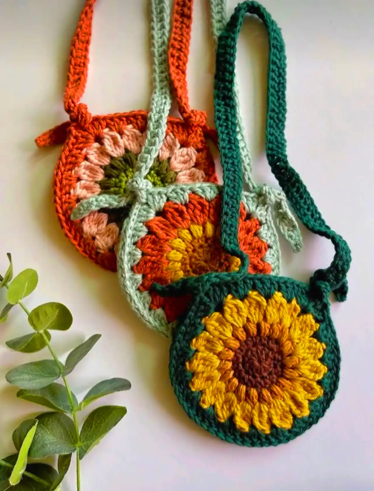 کیف قلاب بافی آفتابگردان