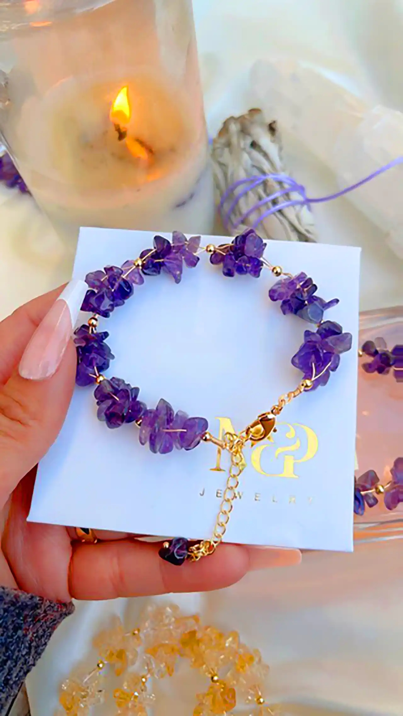 اکسسوری دخترانه با سنگ آمیتیست