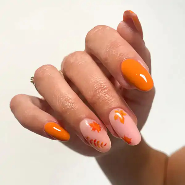 طراحی ناخن پاییزی برگ