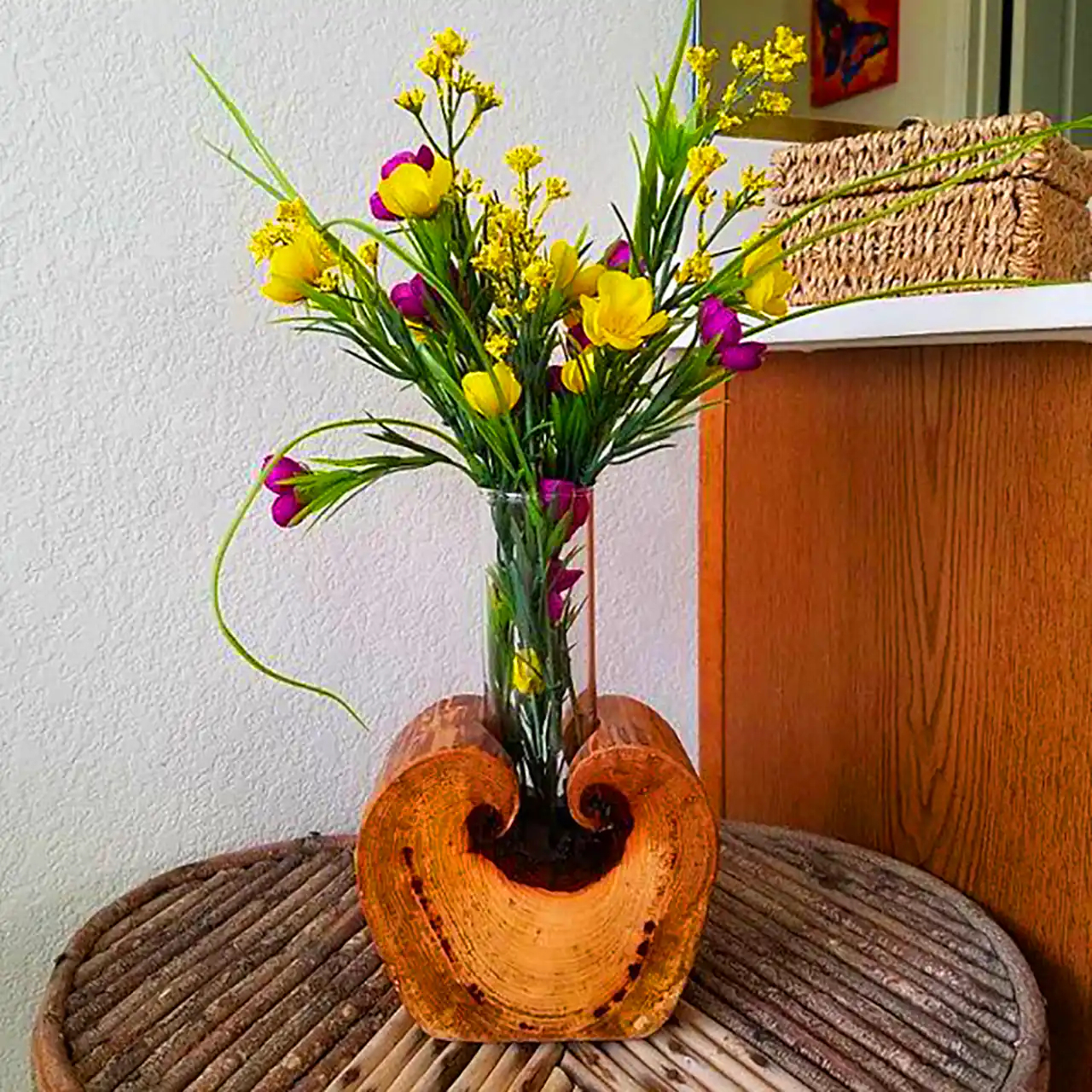 گلدان چوبی دکوری