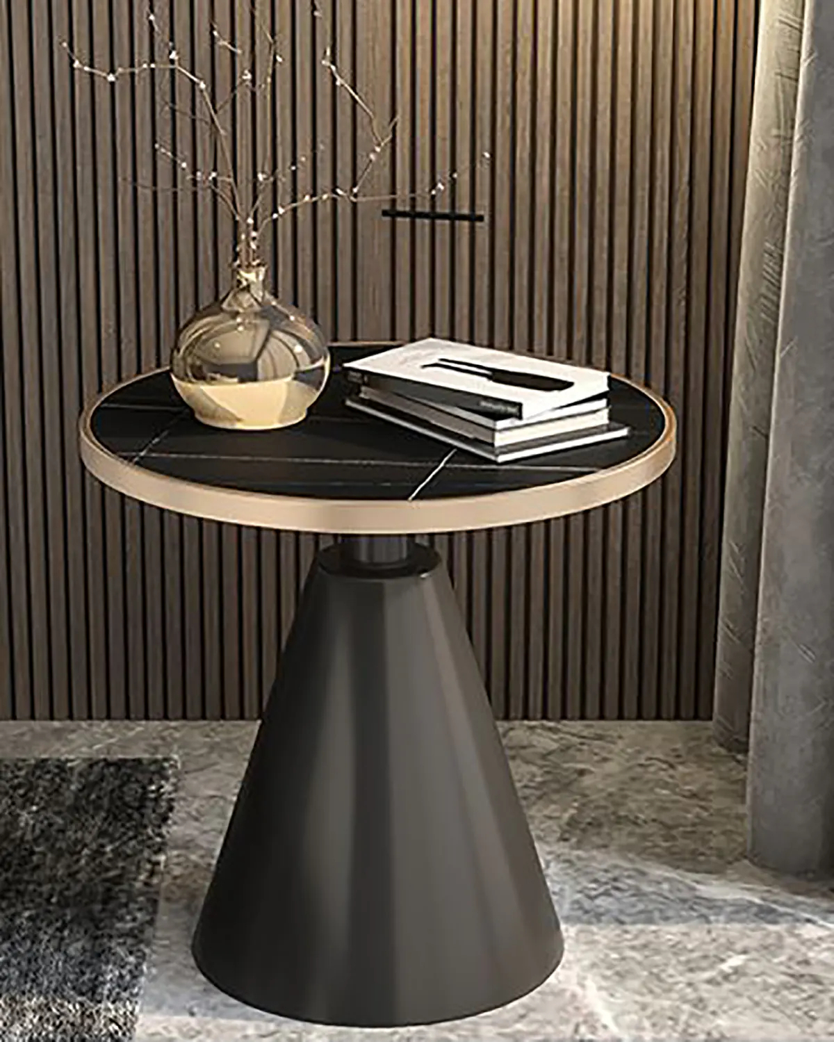 میز سنگی با پایه فلزی