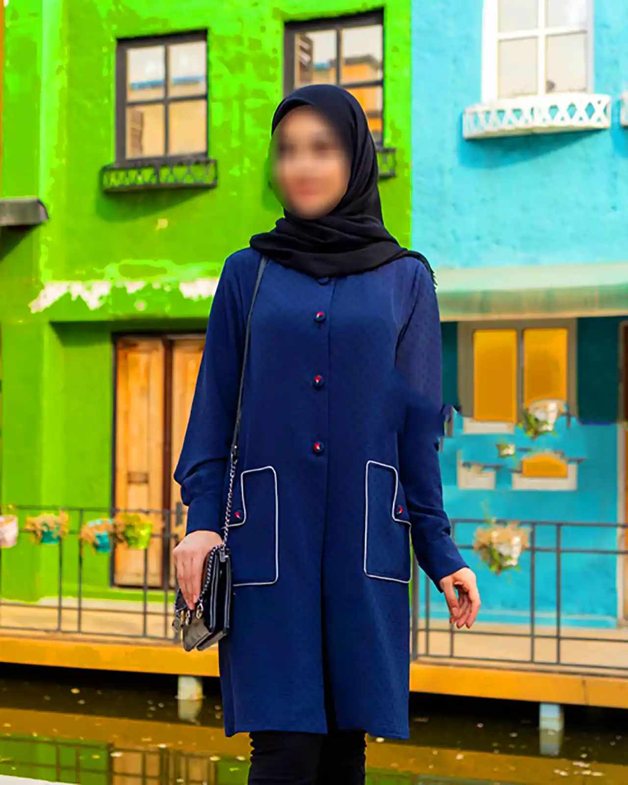 مانتو حجاب با پارچه کرپ