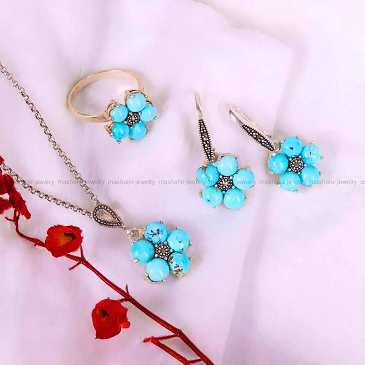 سرویس جواهرات فیروزه شیک 