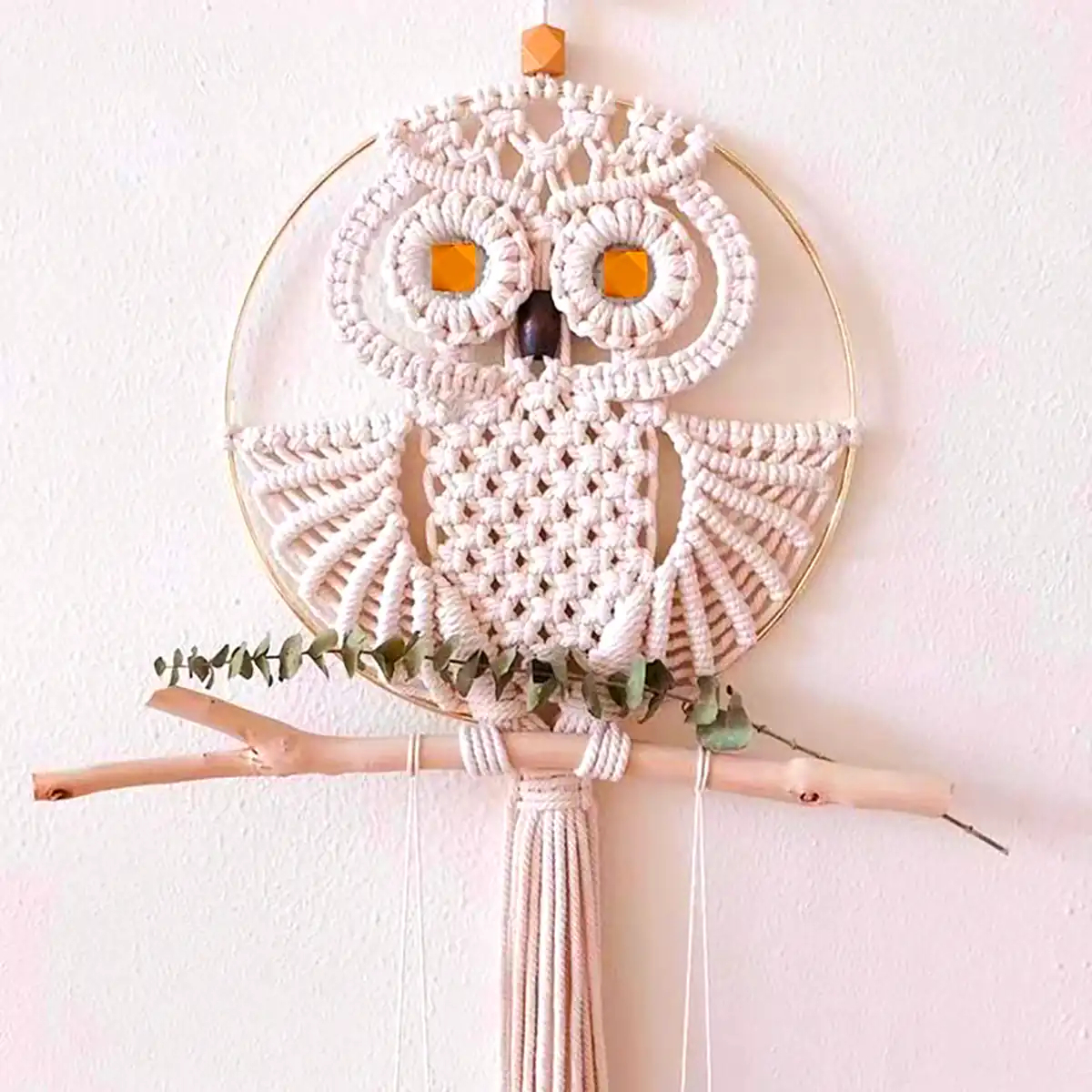 آویز جغد مکرومه