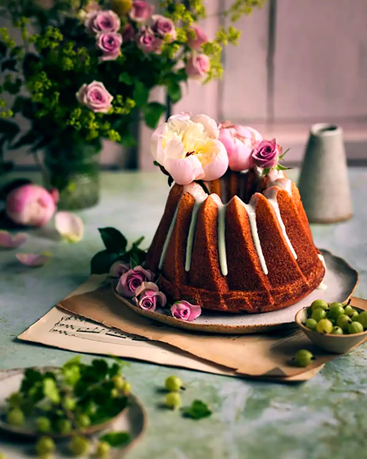 دیزاین کیک وانیلی خونگی