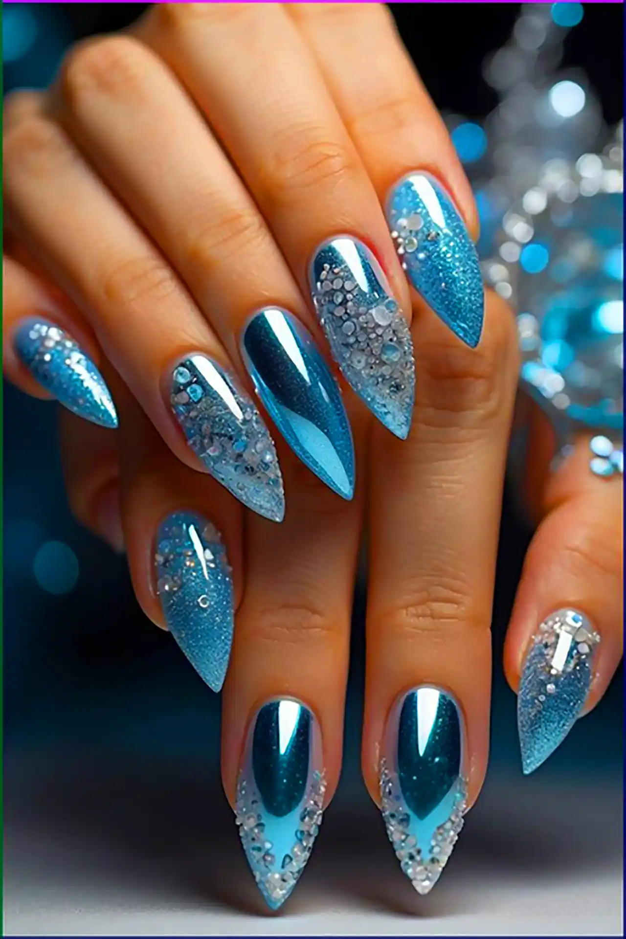 مدل ناخن بادامی شیک 