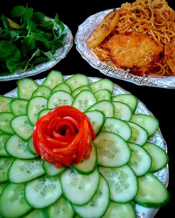 تزیین گوجه و خیار