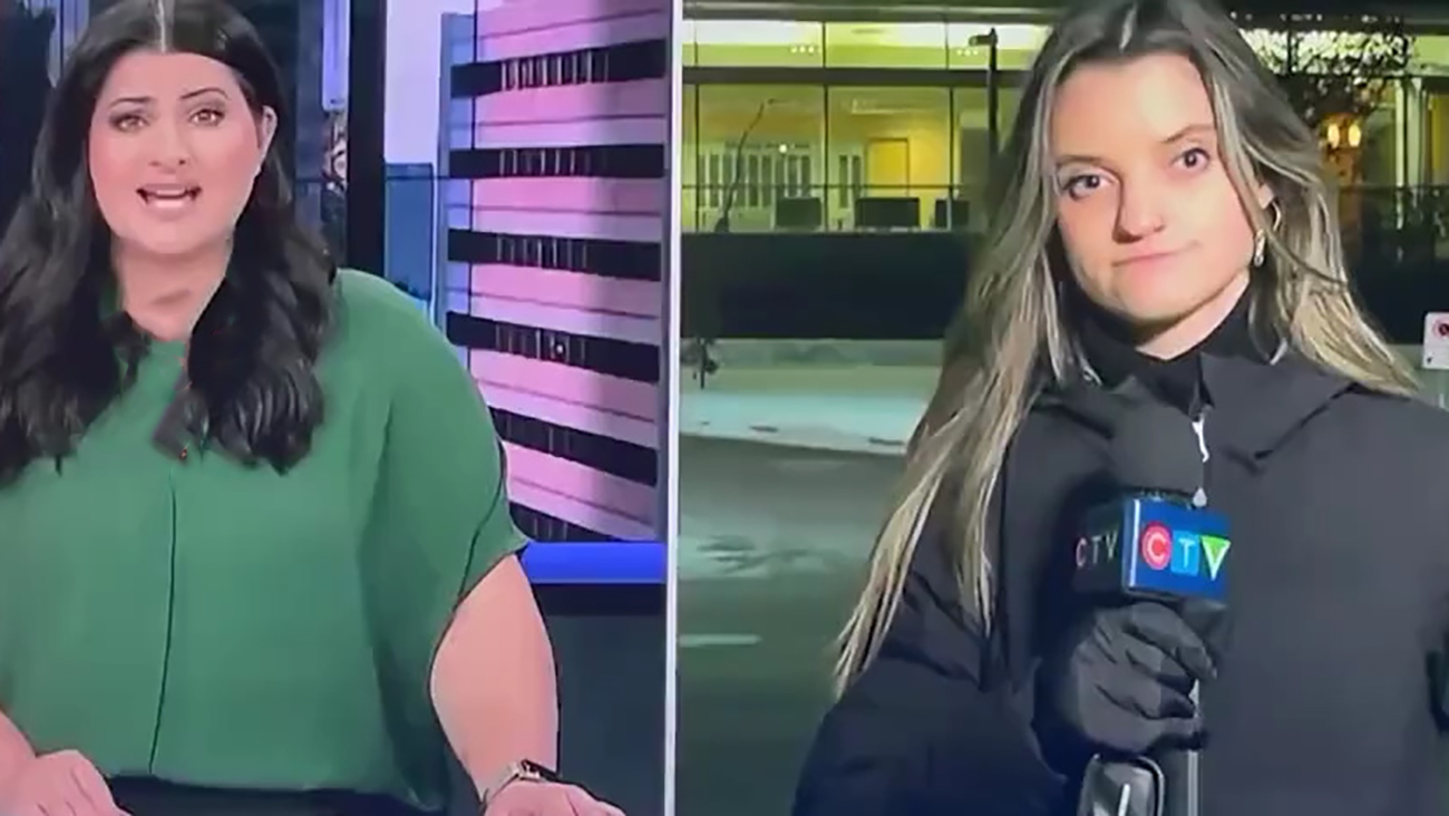  غش کردن خبرنگار زن در پخش زنده تلویزیونی 
