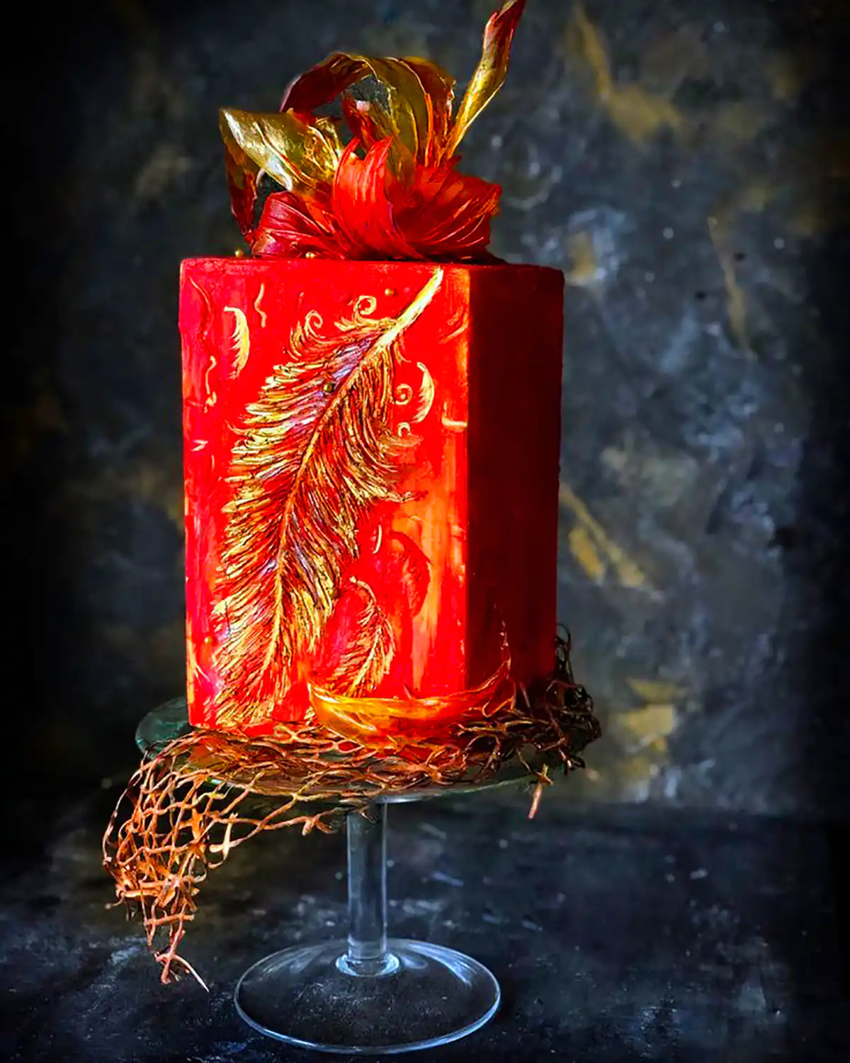 کیک دورنگ با پرتقال خشک