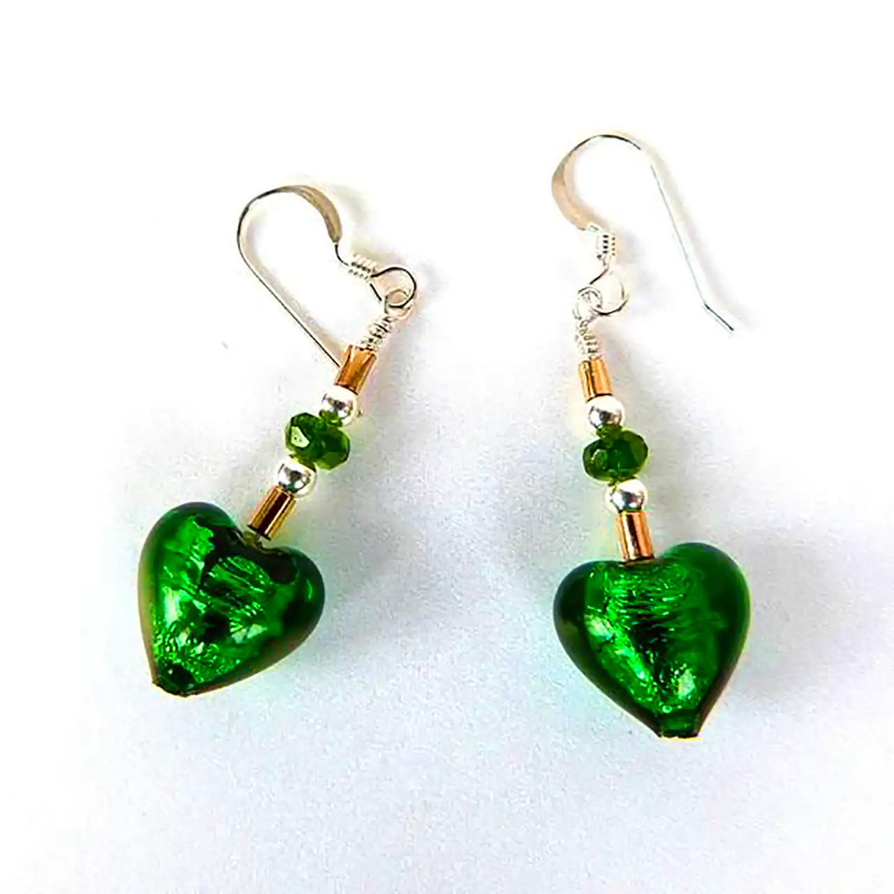 گوشواره قلبی سبز