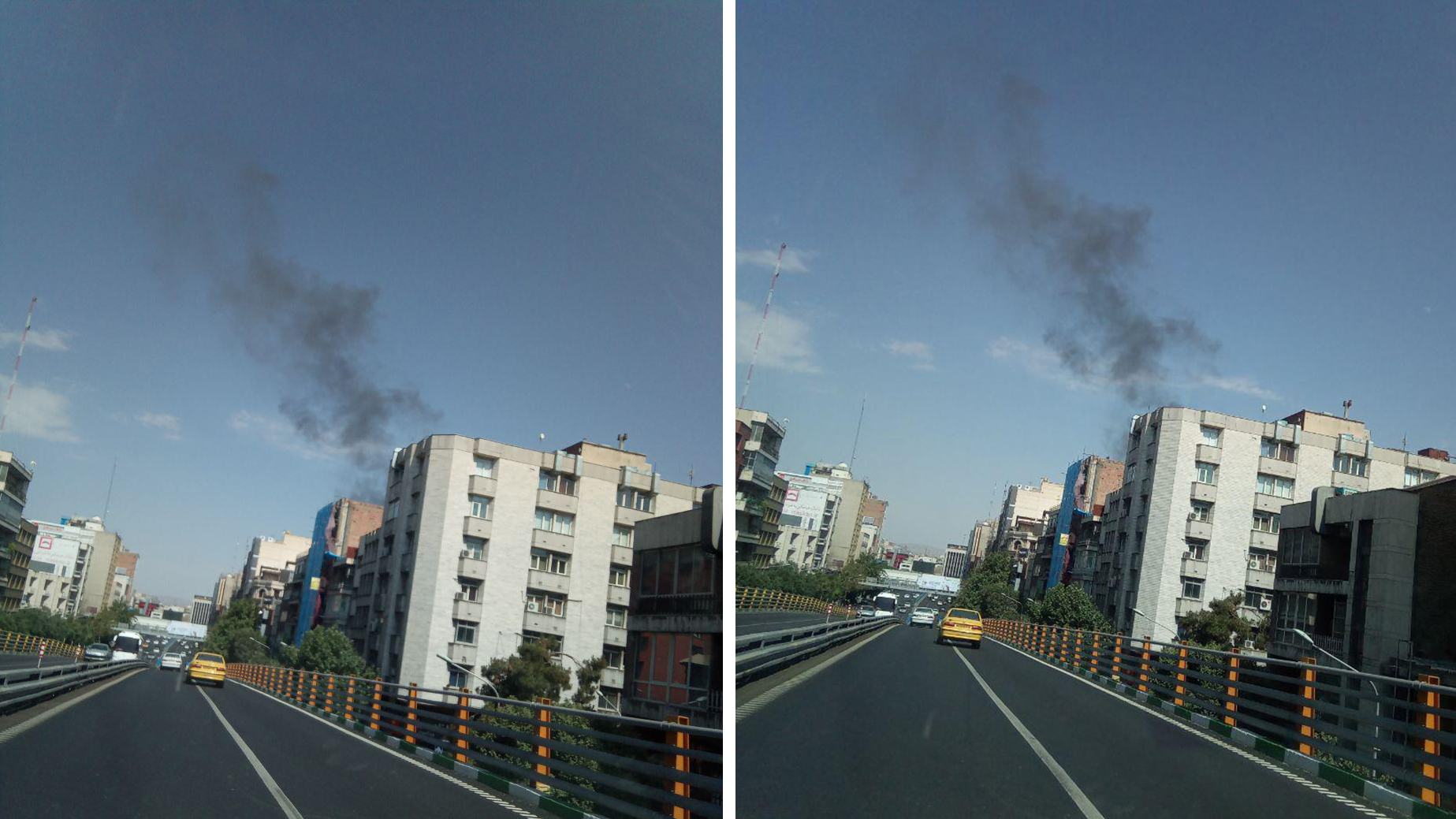 شعله‌ور شدن انبار ۴۰۰ متری پارچه در خیابان بهار شمالی