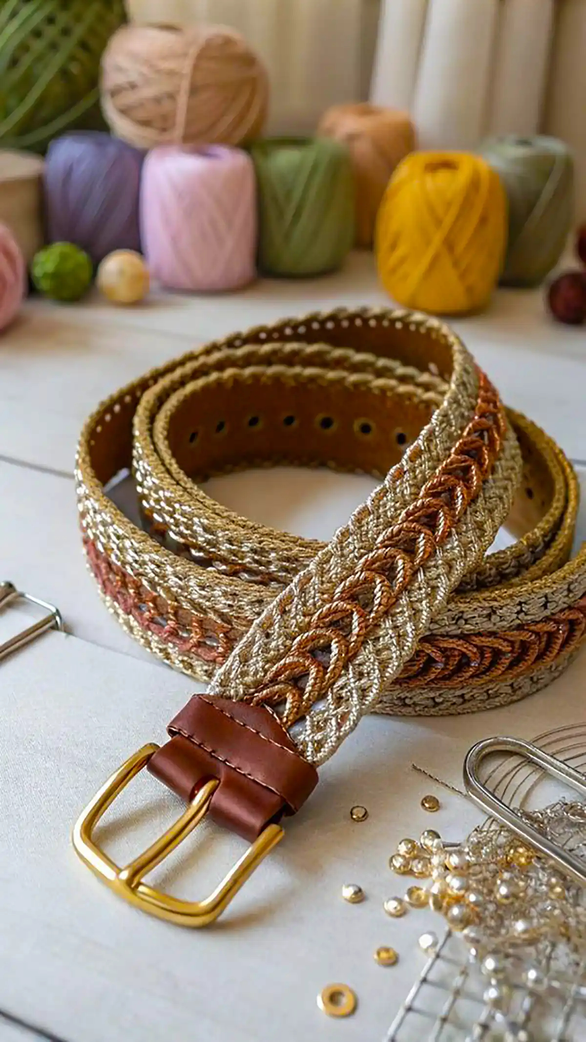 کمربند دخترانه بافتنی