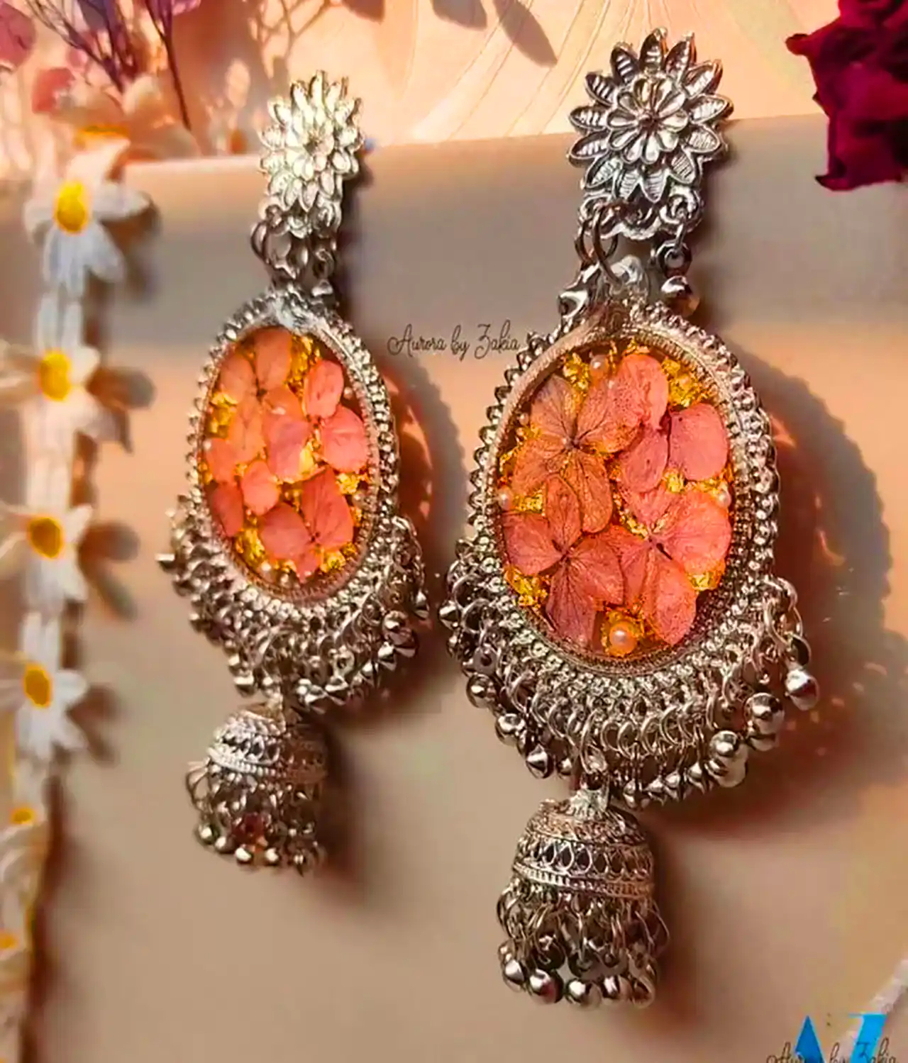 گوشواره هندی صورتی