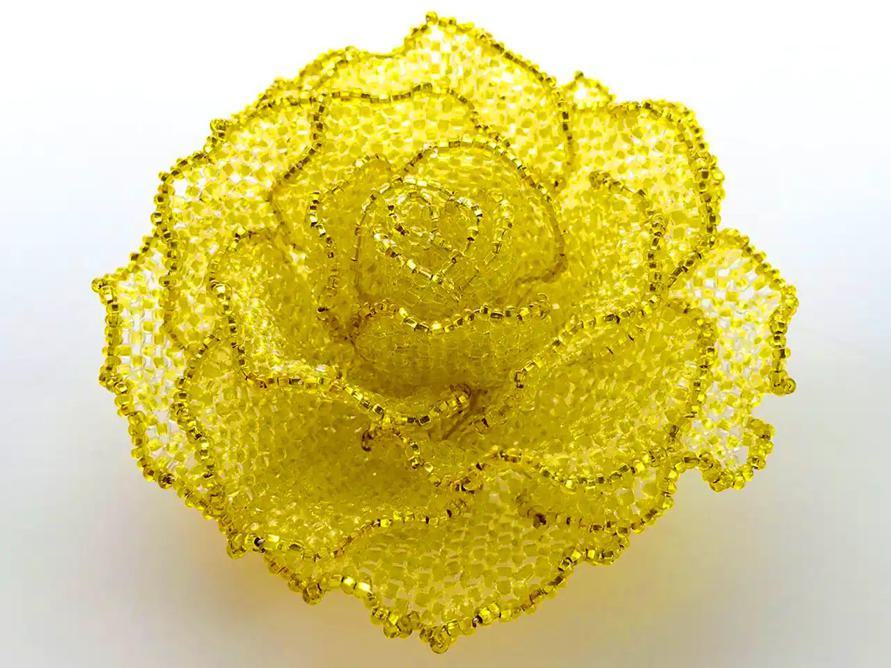 مدل گل تزئینی منجوق بافی