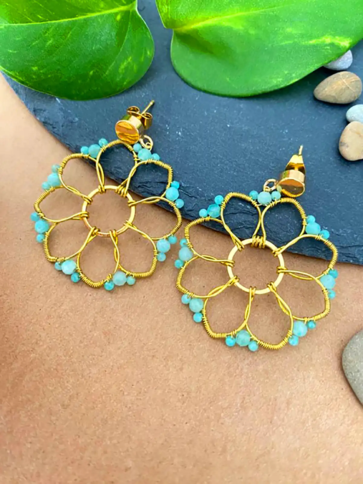 گوشواره آفتاب گل سبز