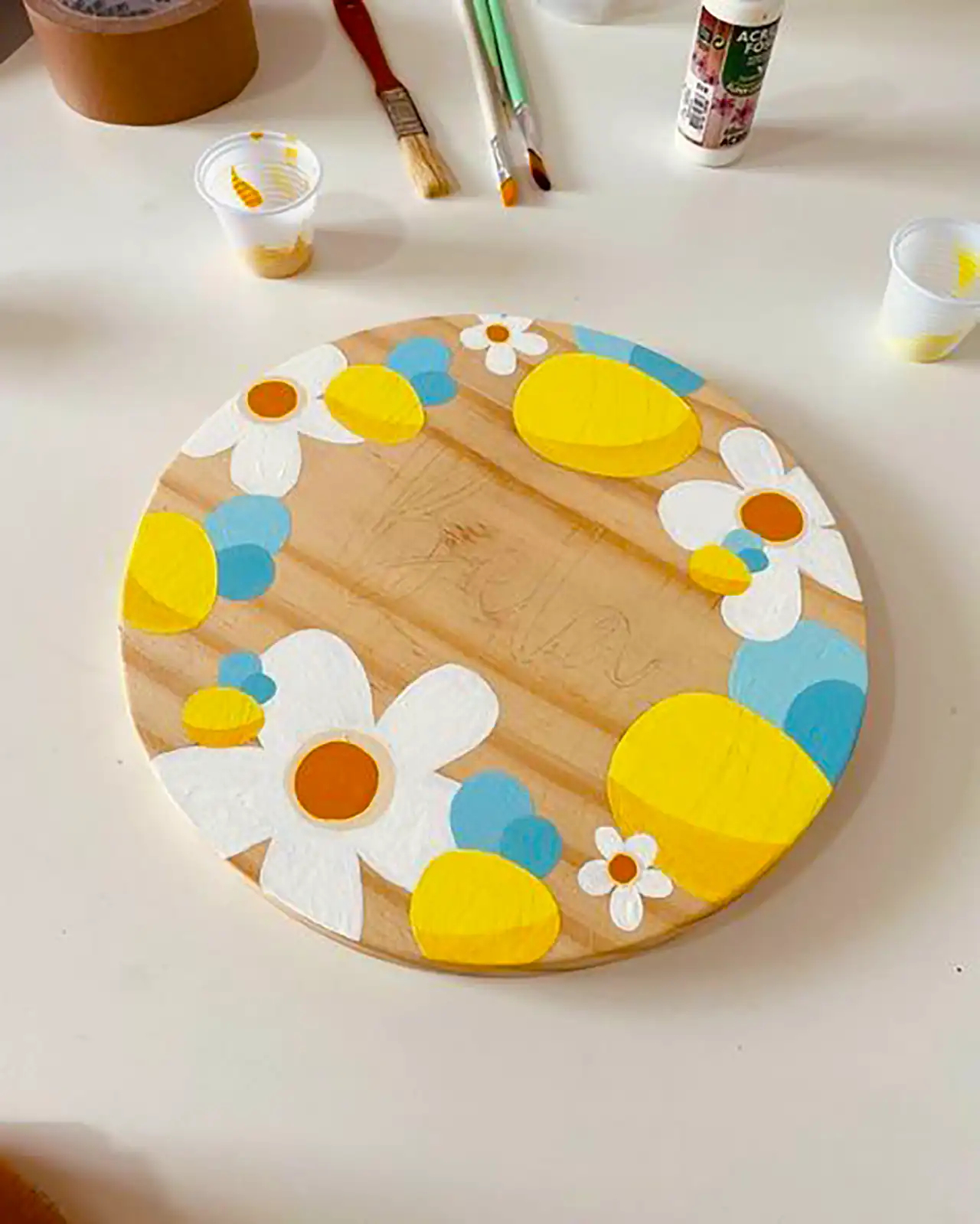 زیر لیوانی چوبی طرحدار