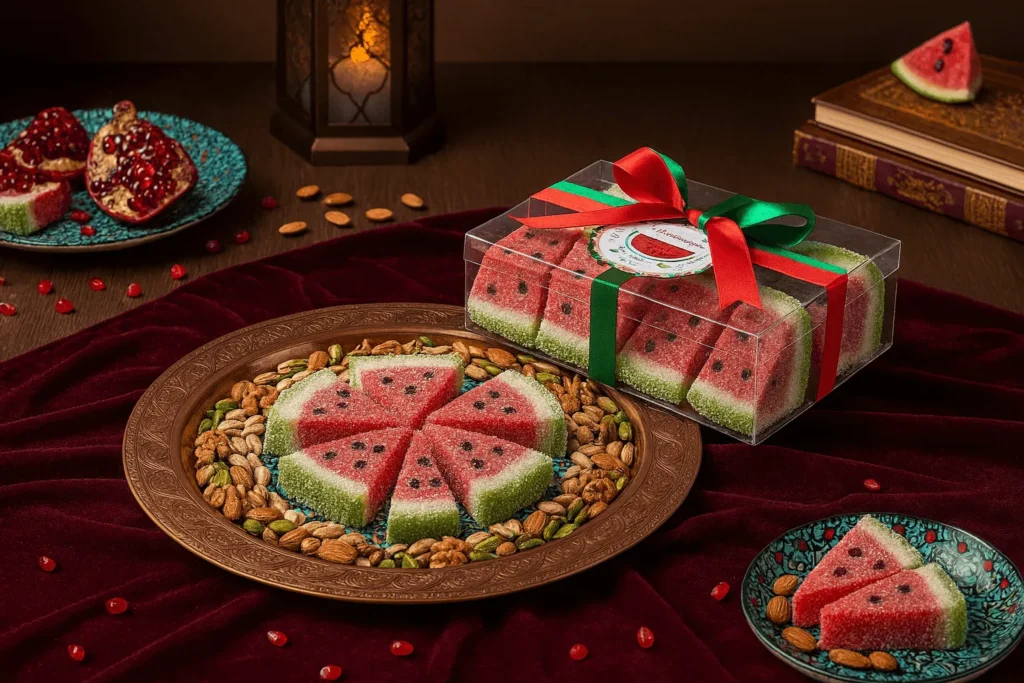 تزئین باسلوق هندوانهای شب یلدا