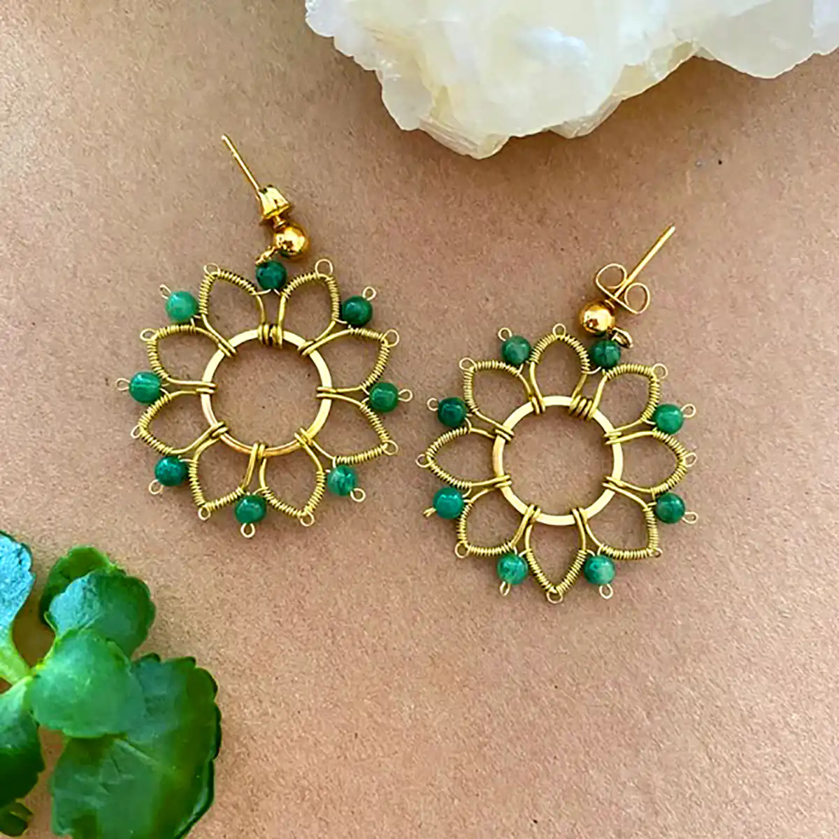 گوشواره آفتاب گل سبز