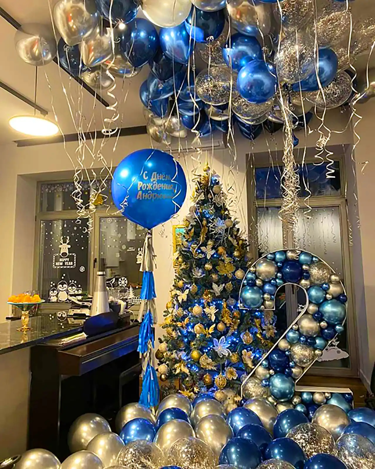 دکور جشن با تم آبی