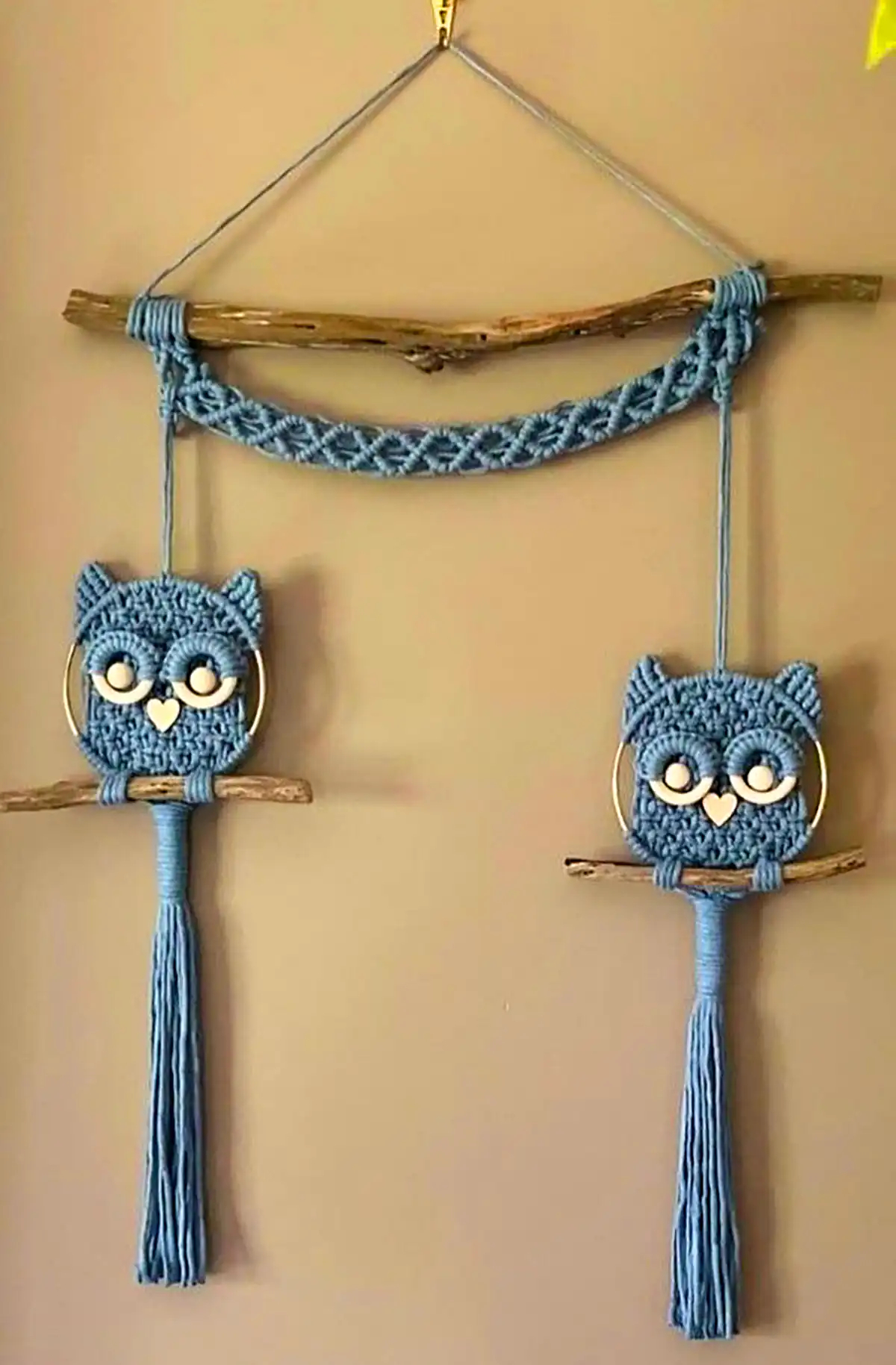 آویز جغد مکرومه