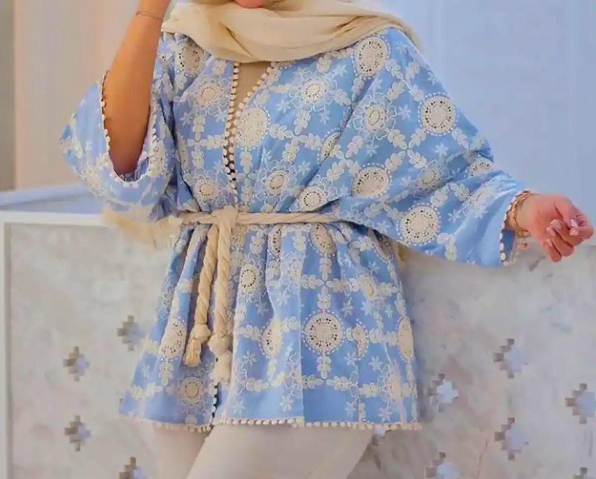 مدل مانتو آبی پاستیلی