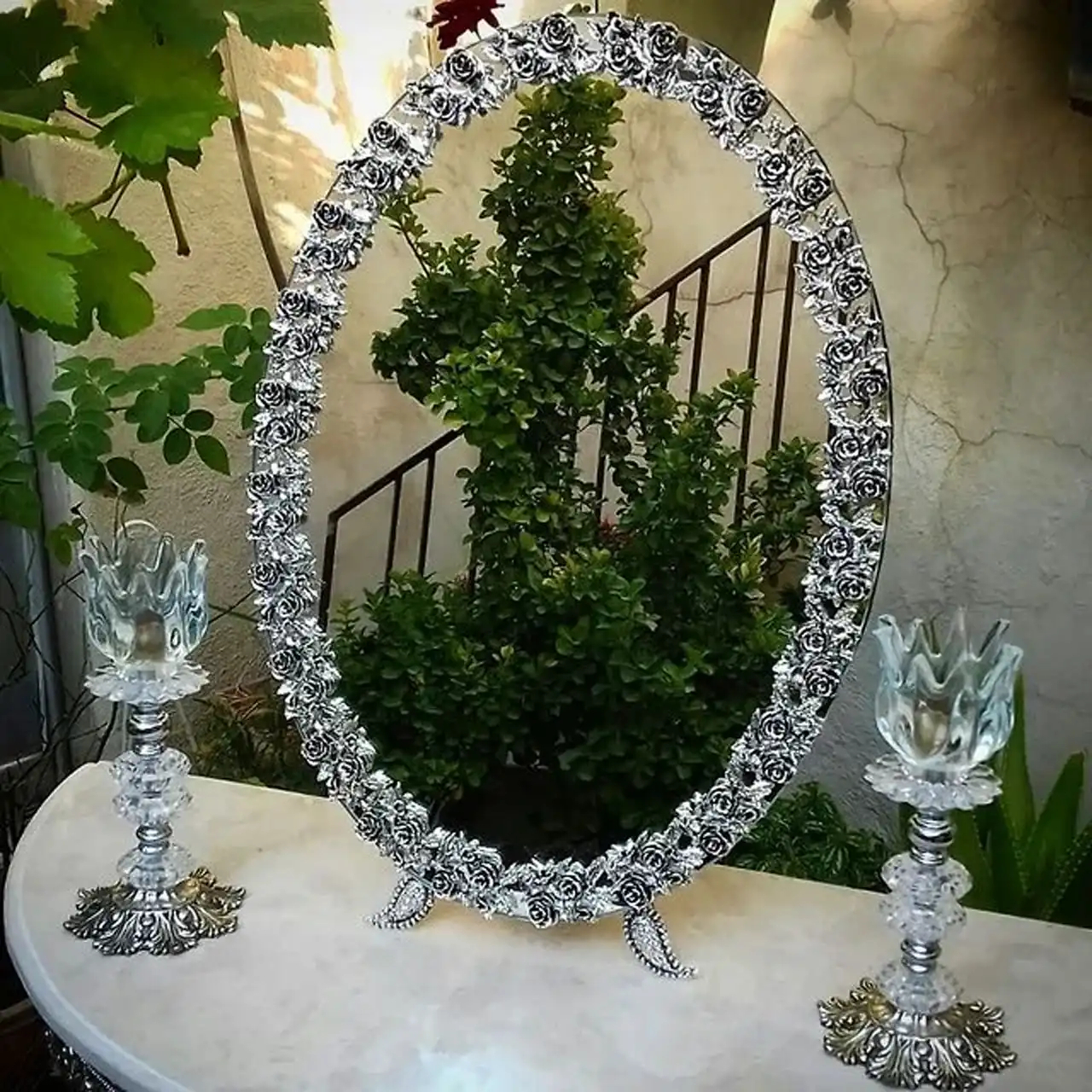 آینه شمعدون نقره شیک + زیباترین و خاص ترین مدل های آینه شمعدون نقره مخصوص عروس خانم ها