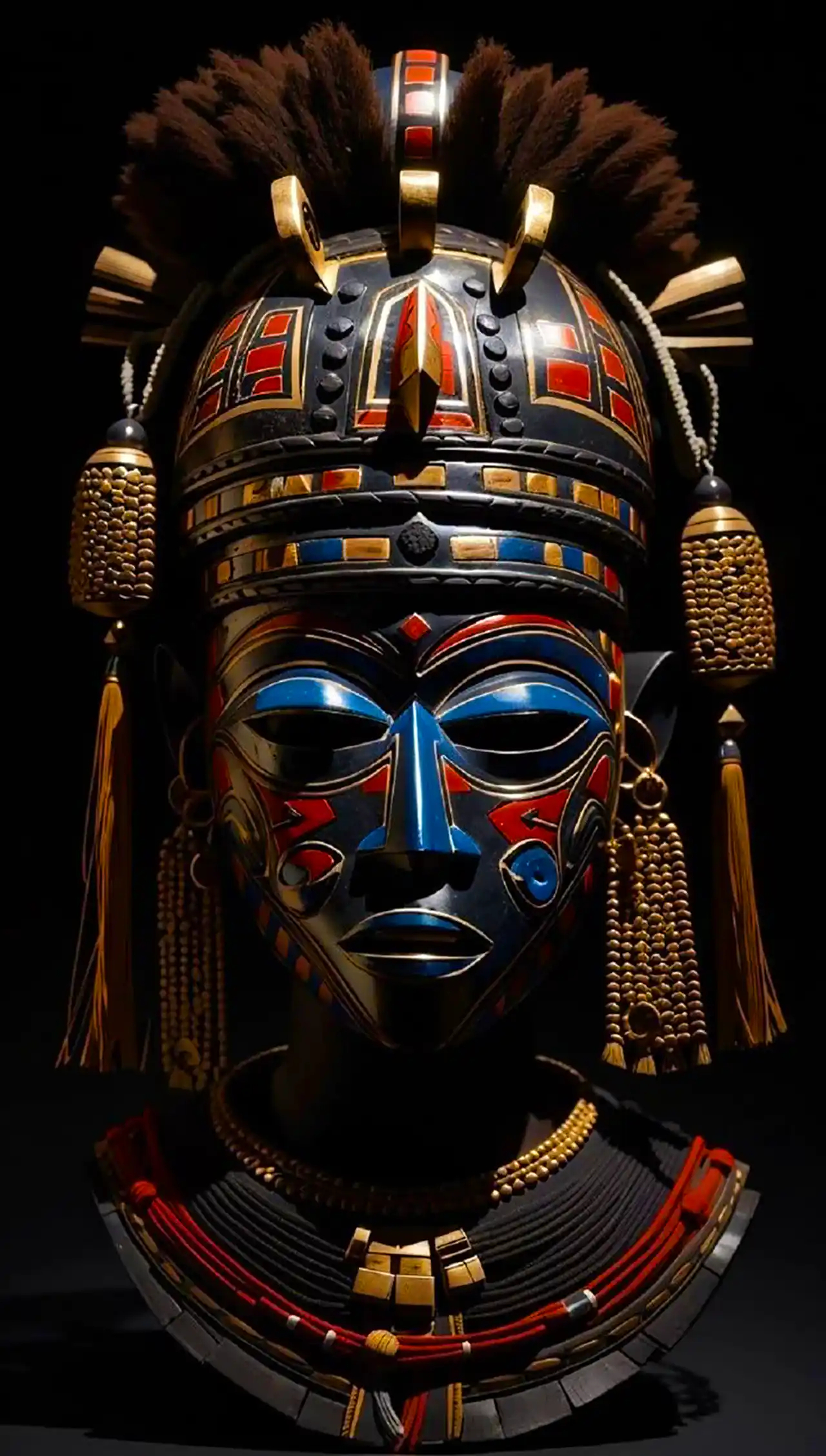 نقاب سنتی آفریقایی چوبی