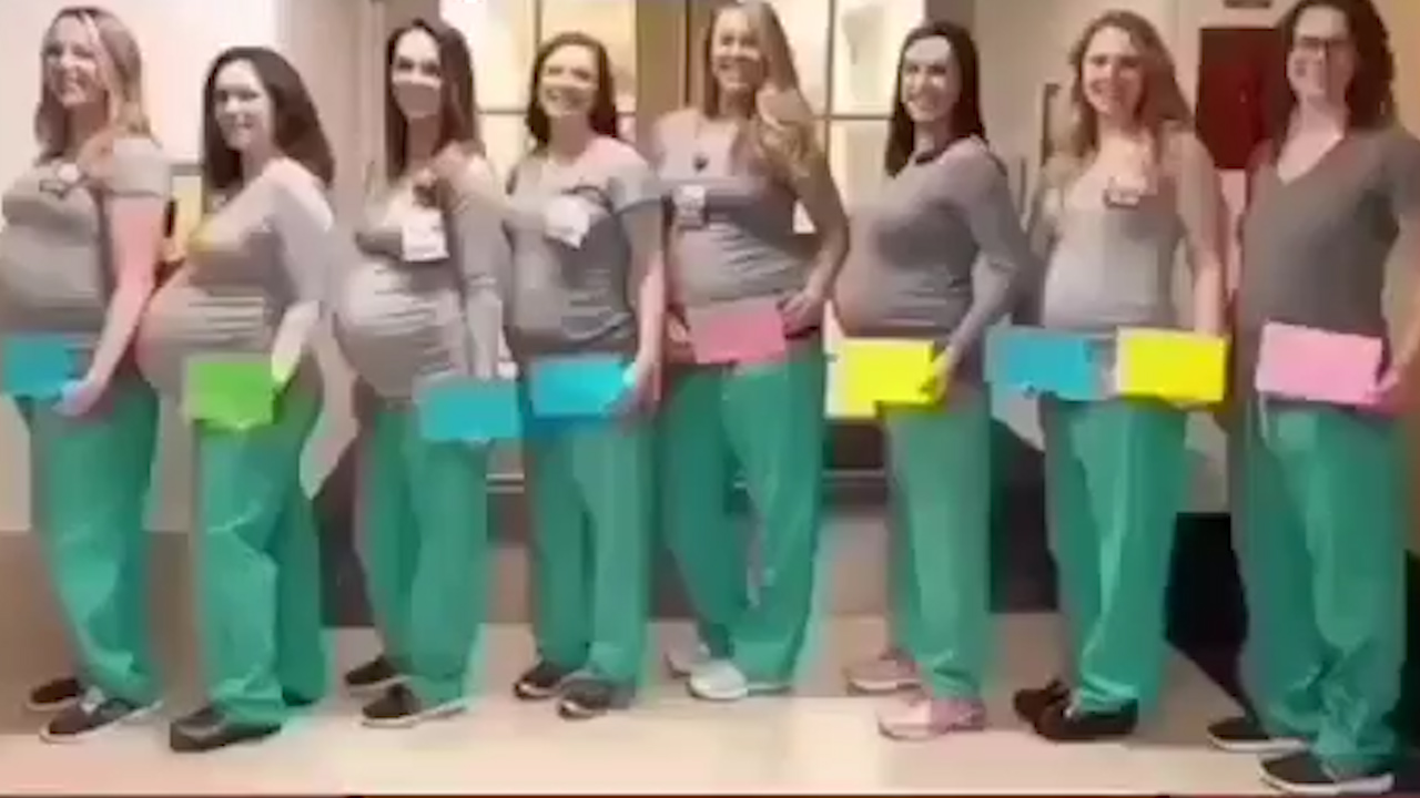 بارداری 8 پرستار همزمان 