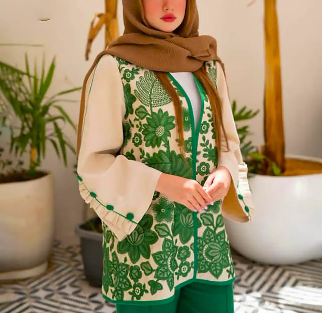 مانتو زنانه با رنگ سبز