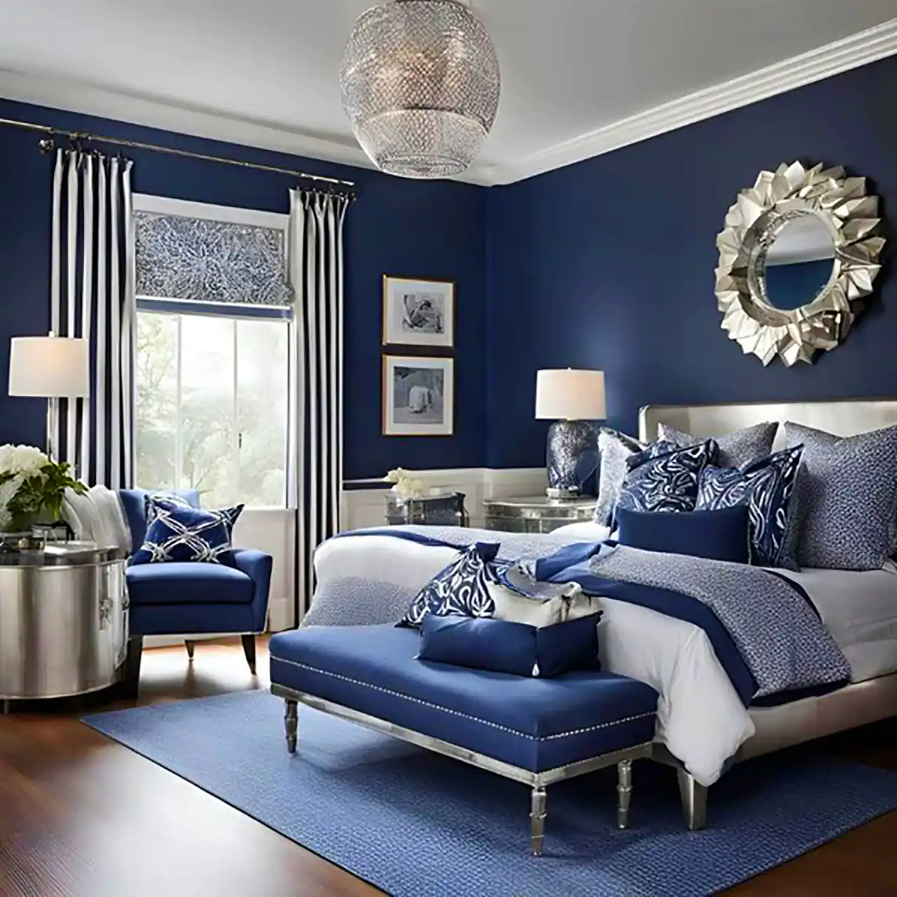 دکور اتاق با تم سرمه ای 