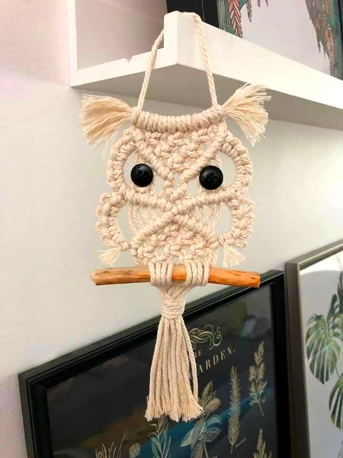 آویز جغد مکرومه