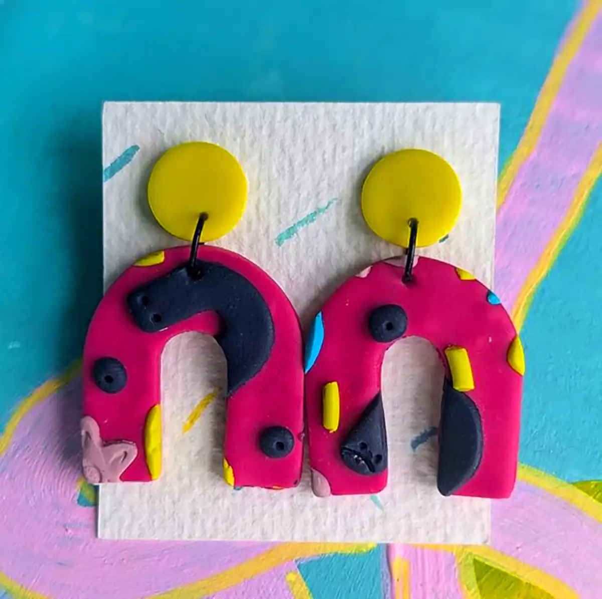 گوشواره رنگی رنگی فانتزی