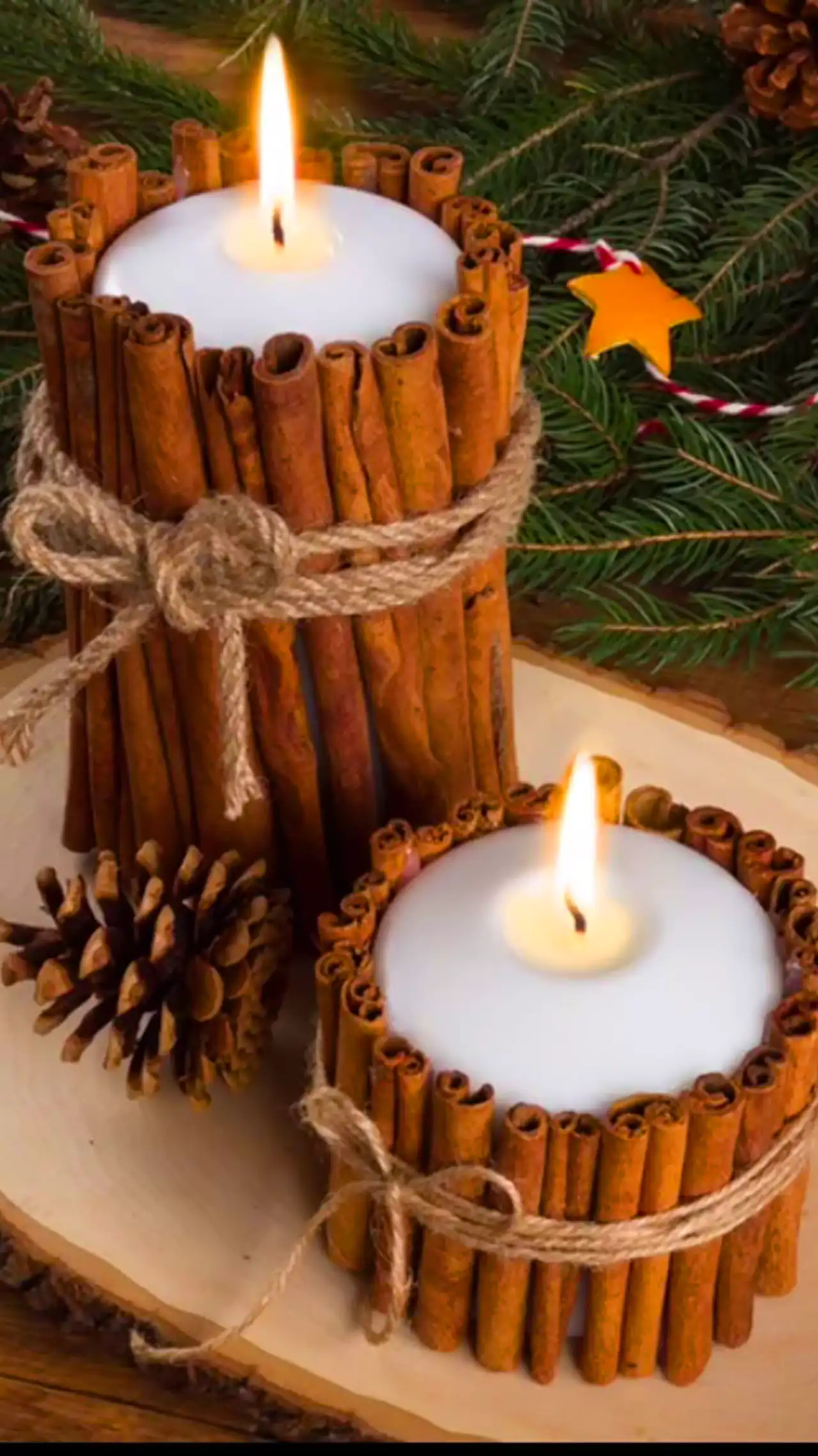 دیزاین شمع با چوب دارچین