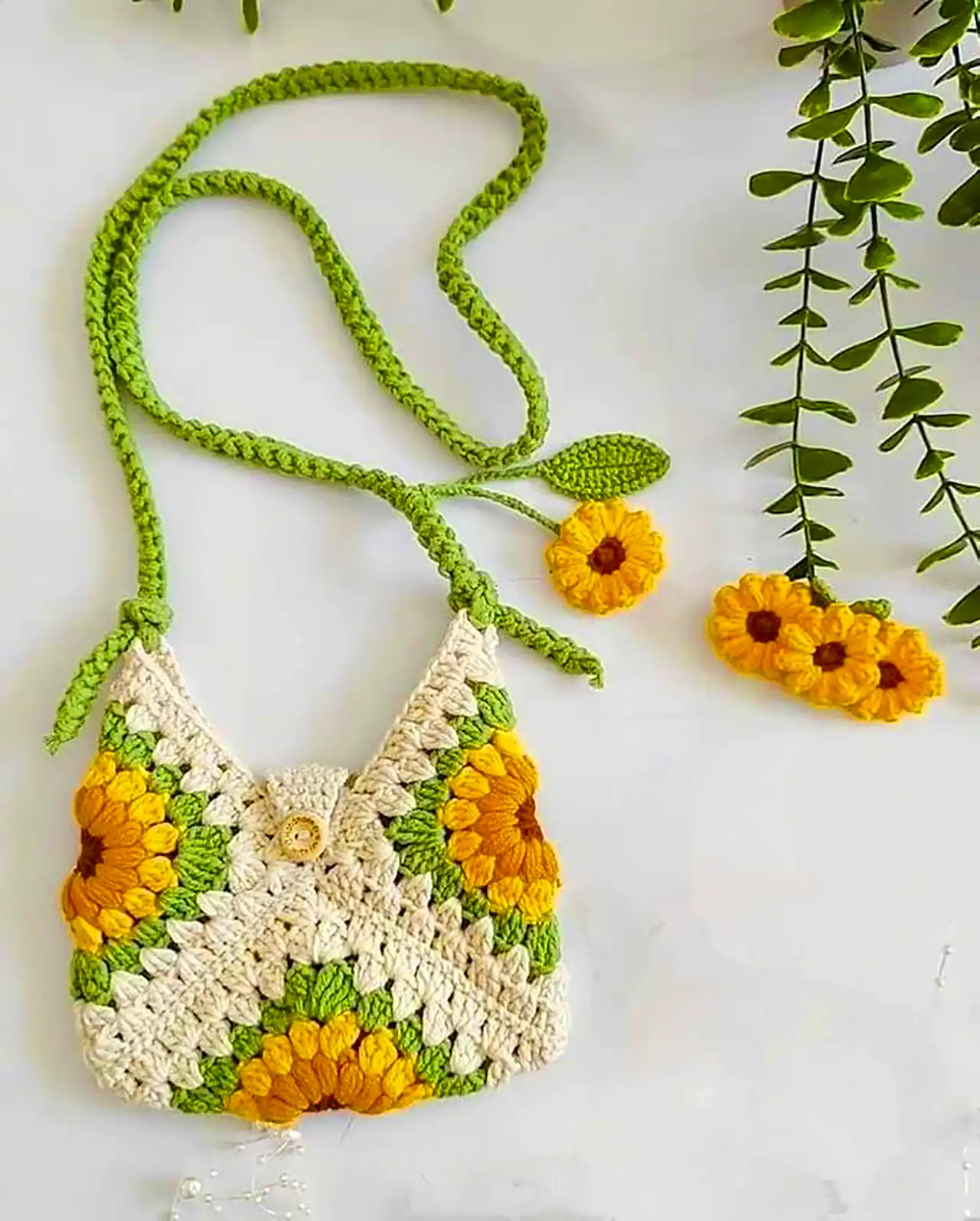 کیف قلاب بافی آفتابگردان