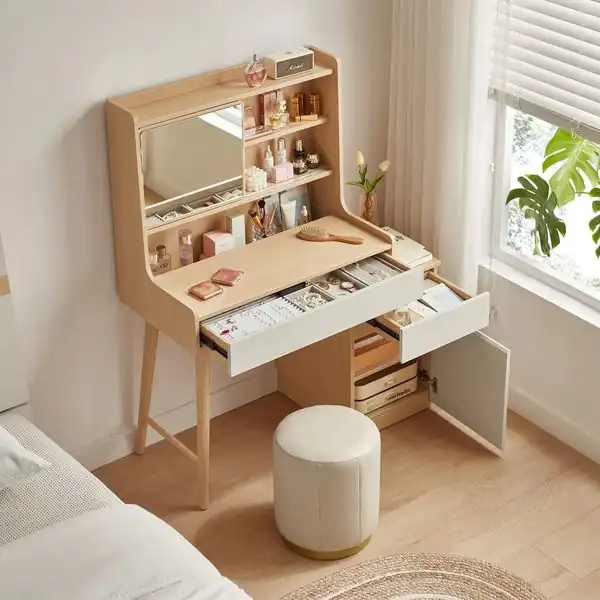 مدل میز آرایش چوبی سفید