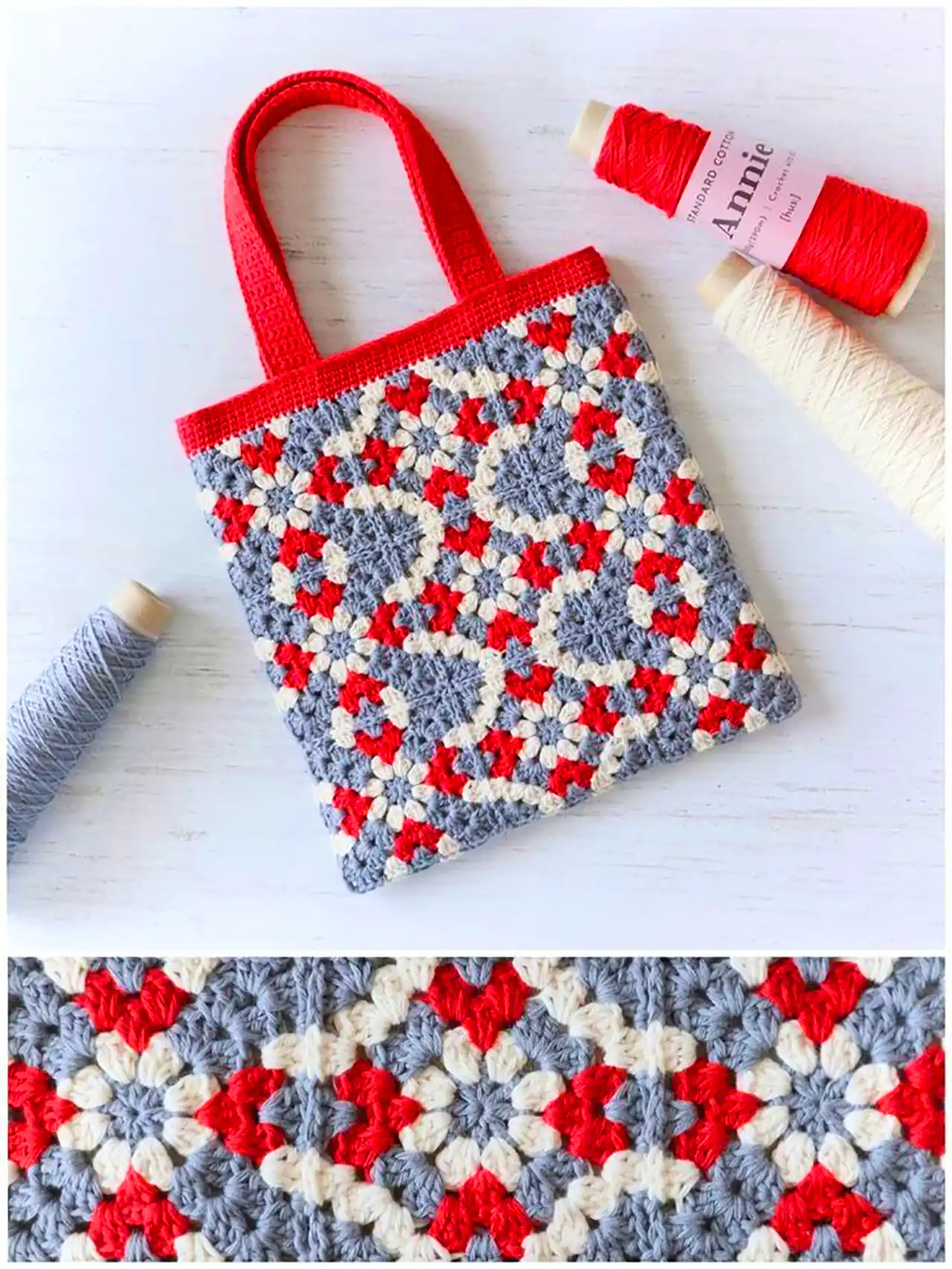 کیف دستبافت با موتیف ها 