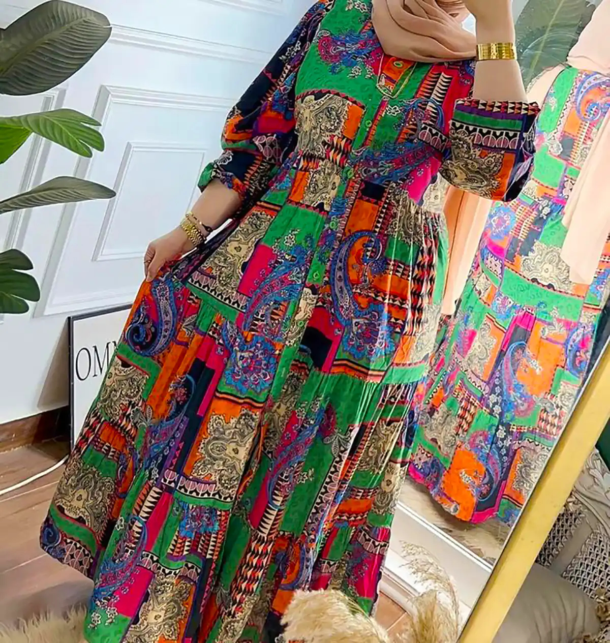 پیراهن بلند آبرنگی زنانه