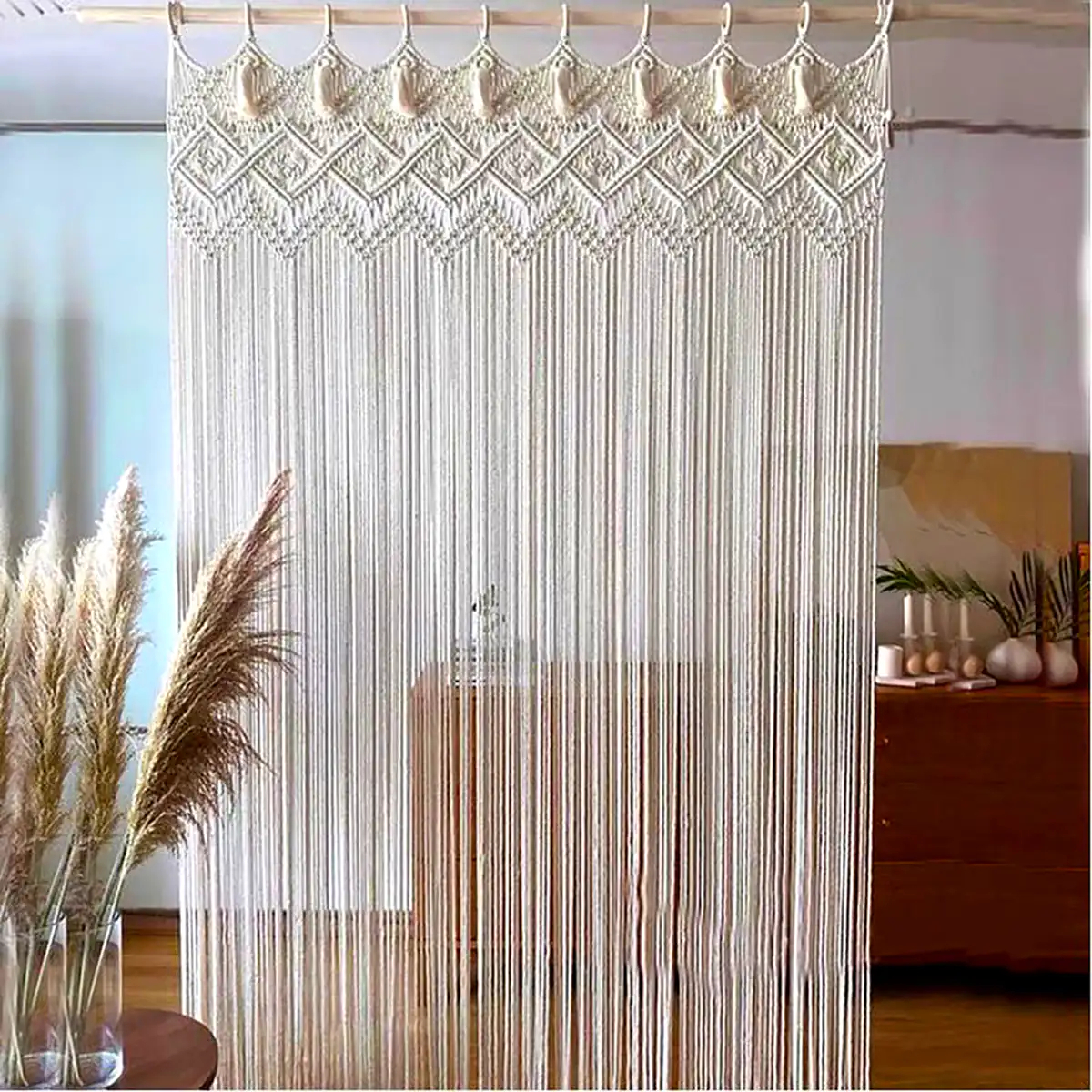 مدل پرده مکرومه برای پذیرایی