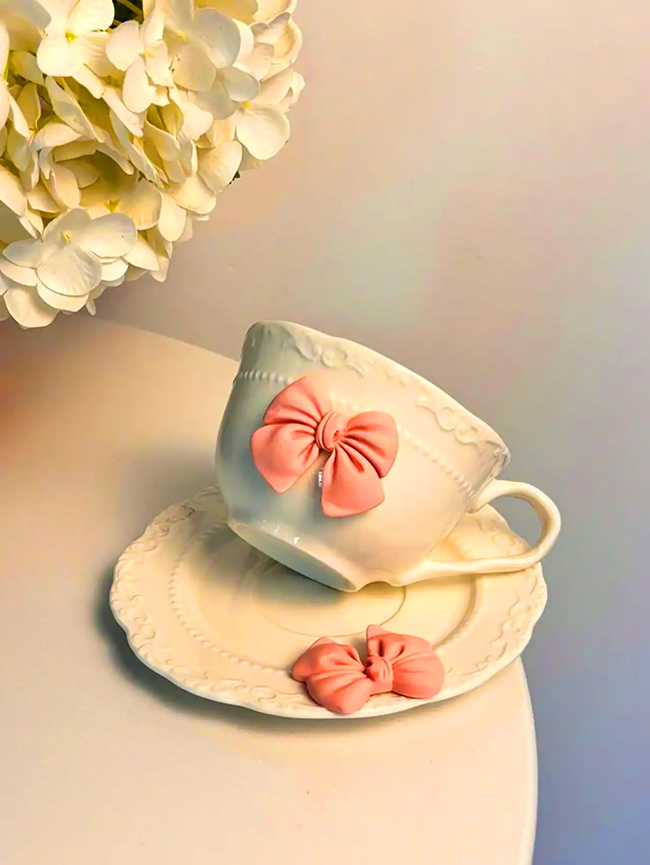 فنجون سرامیکی گلدار فانتزی