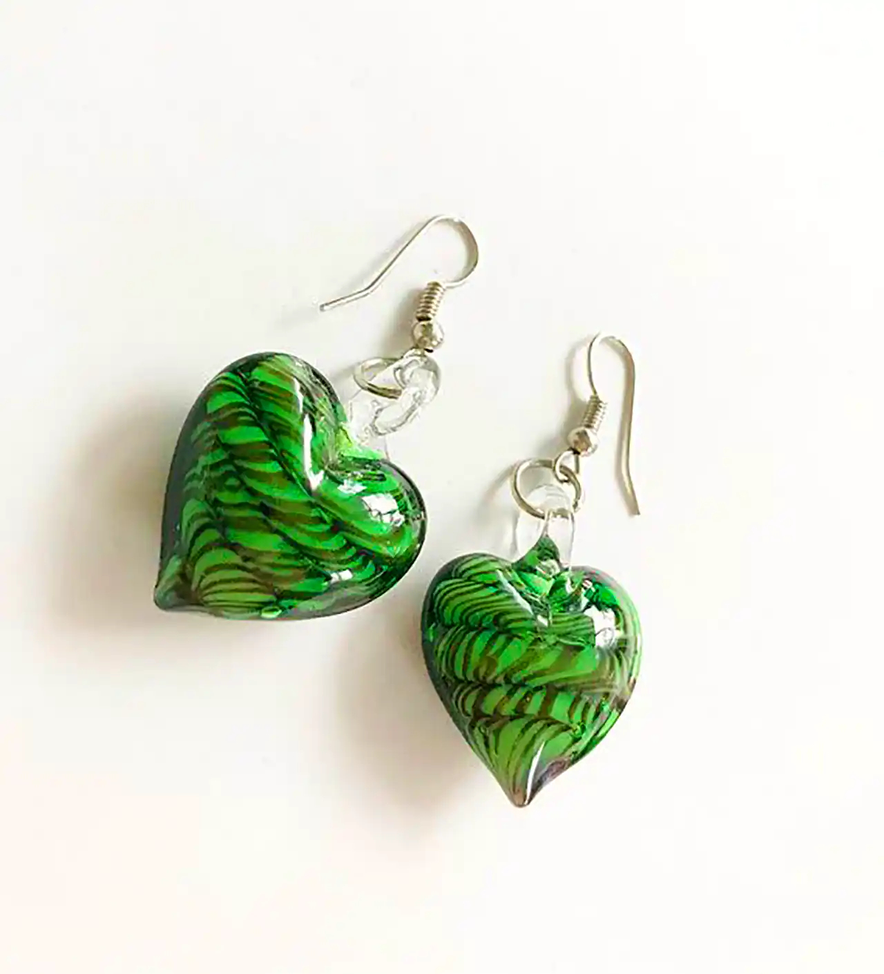 گوشواره قلبی سبز