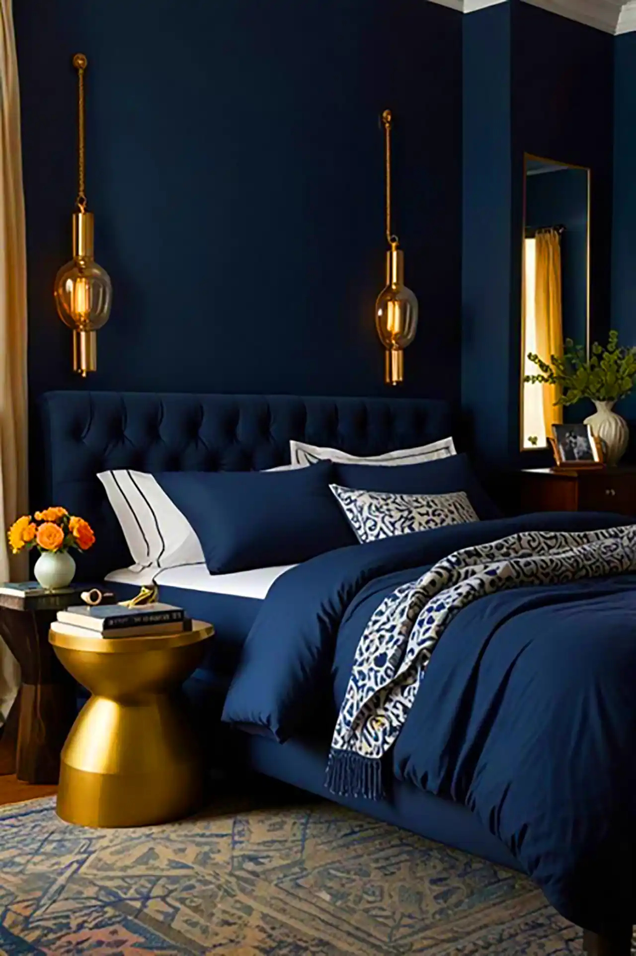 دکور اتاق با تم سرمه ای 