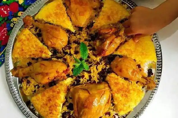 تزیین مرغ سرخ شده